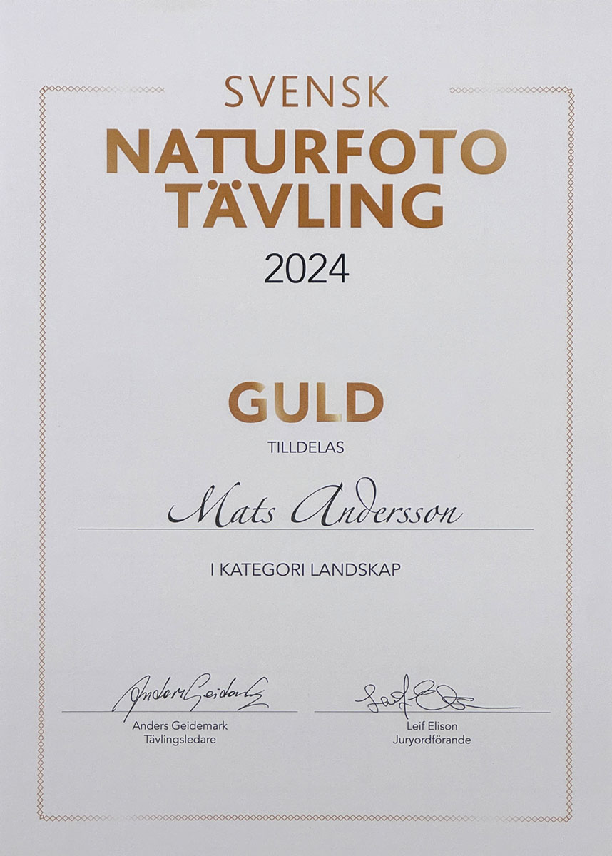 Svensk Naturfototävling 2024 Mats Andersson vinner guld